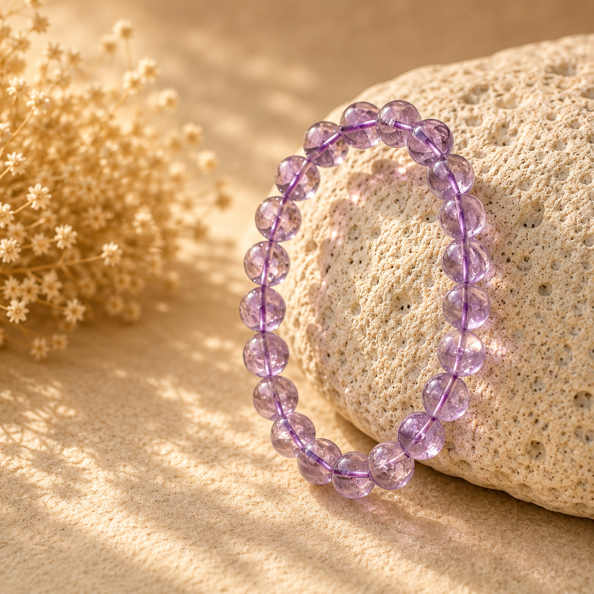 Amethyst Armband mit natürlichen Edelsteinperlen