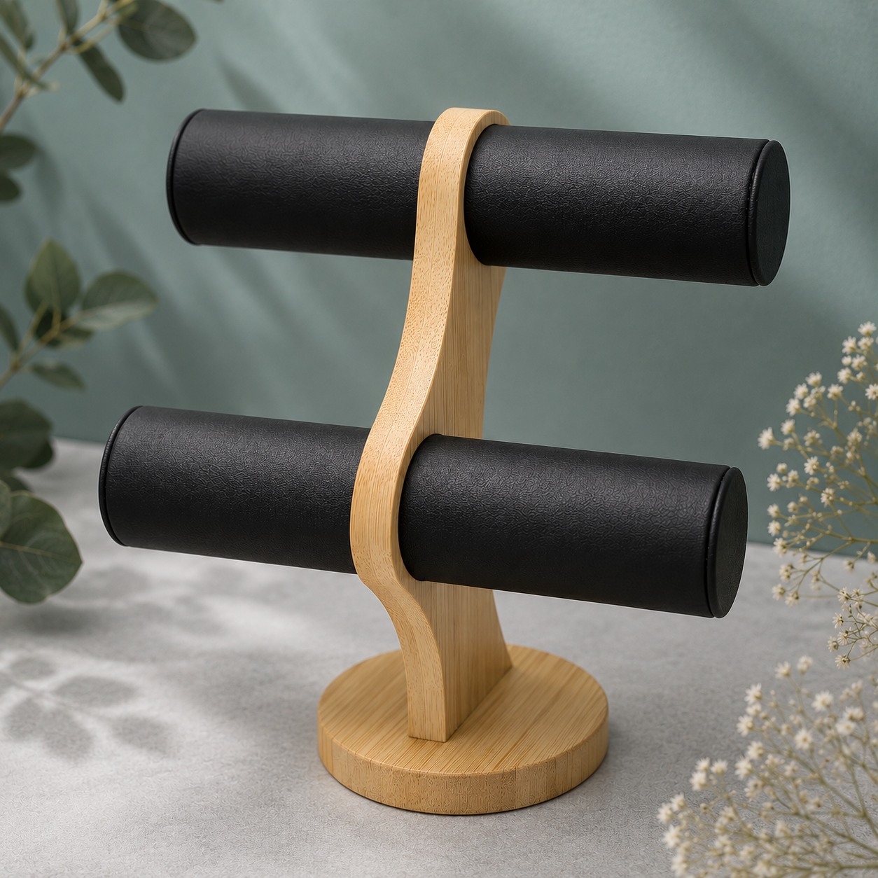 Armbandhalter / Ständer aus Kunstleder – zweistöckig