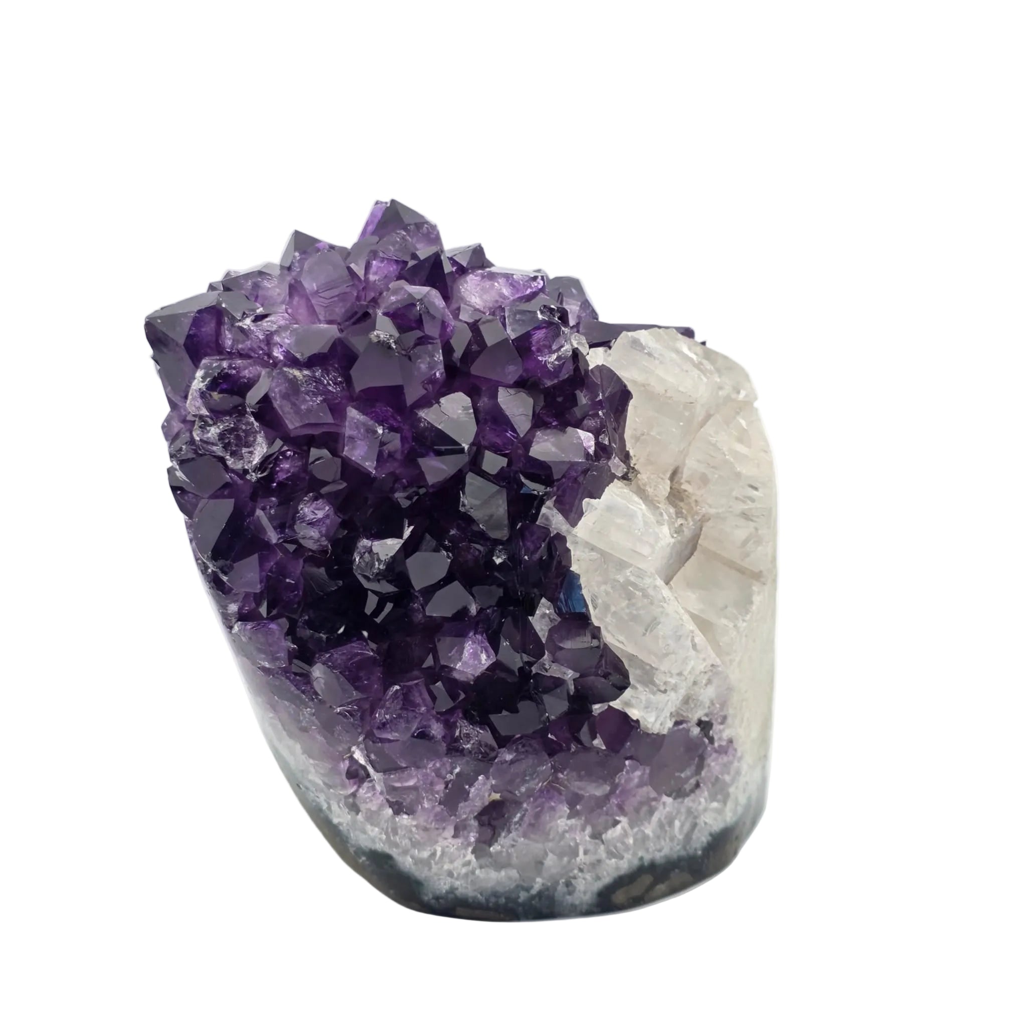 Amethyst-Druse mit Calcit