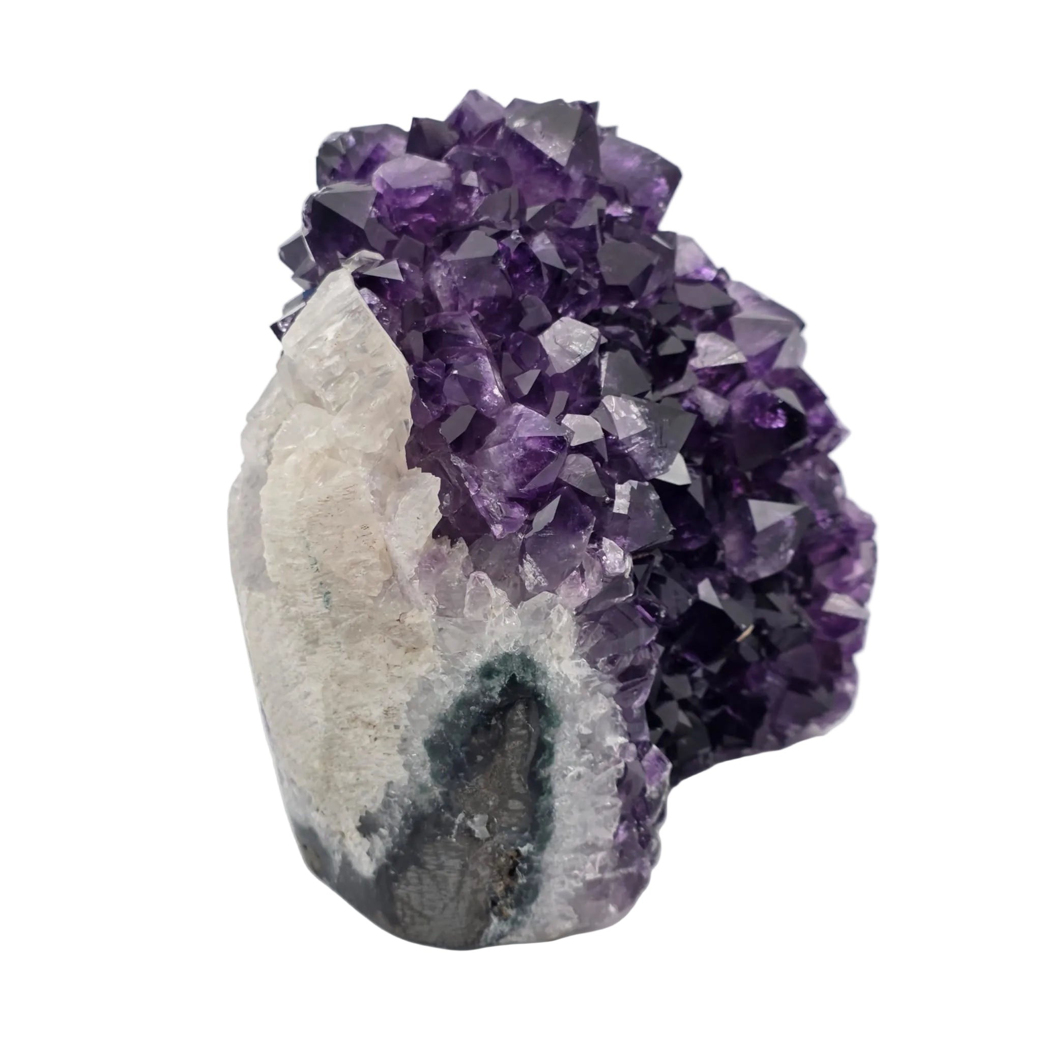Amethyst-Druse mit Calcit
