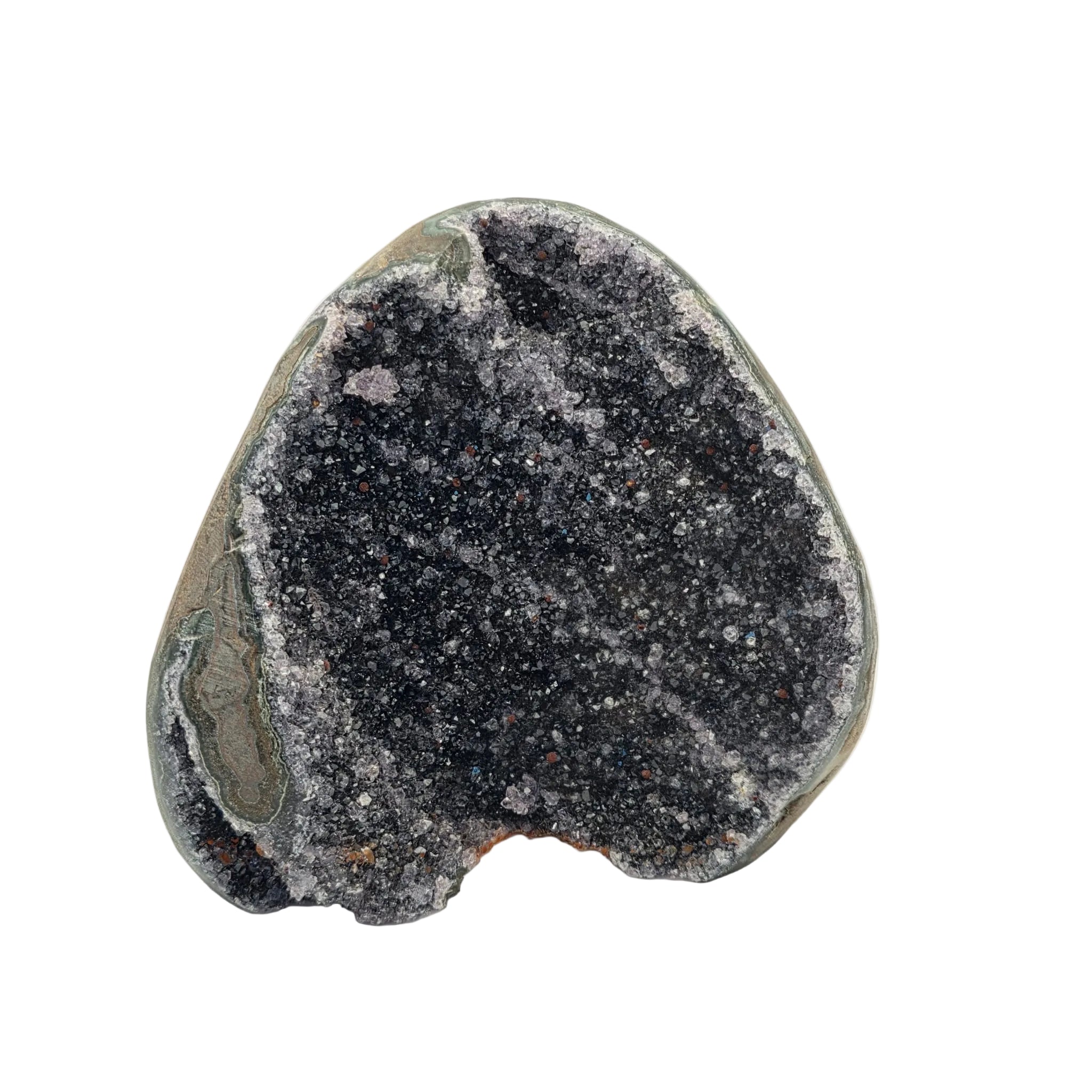 Amethyst-Druse mit Calcit