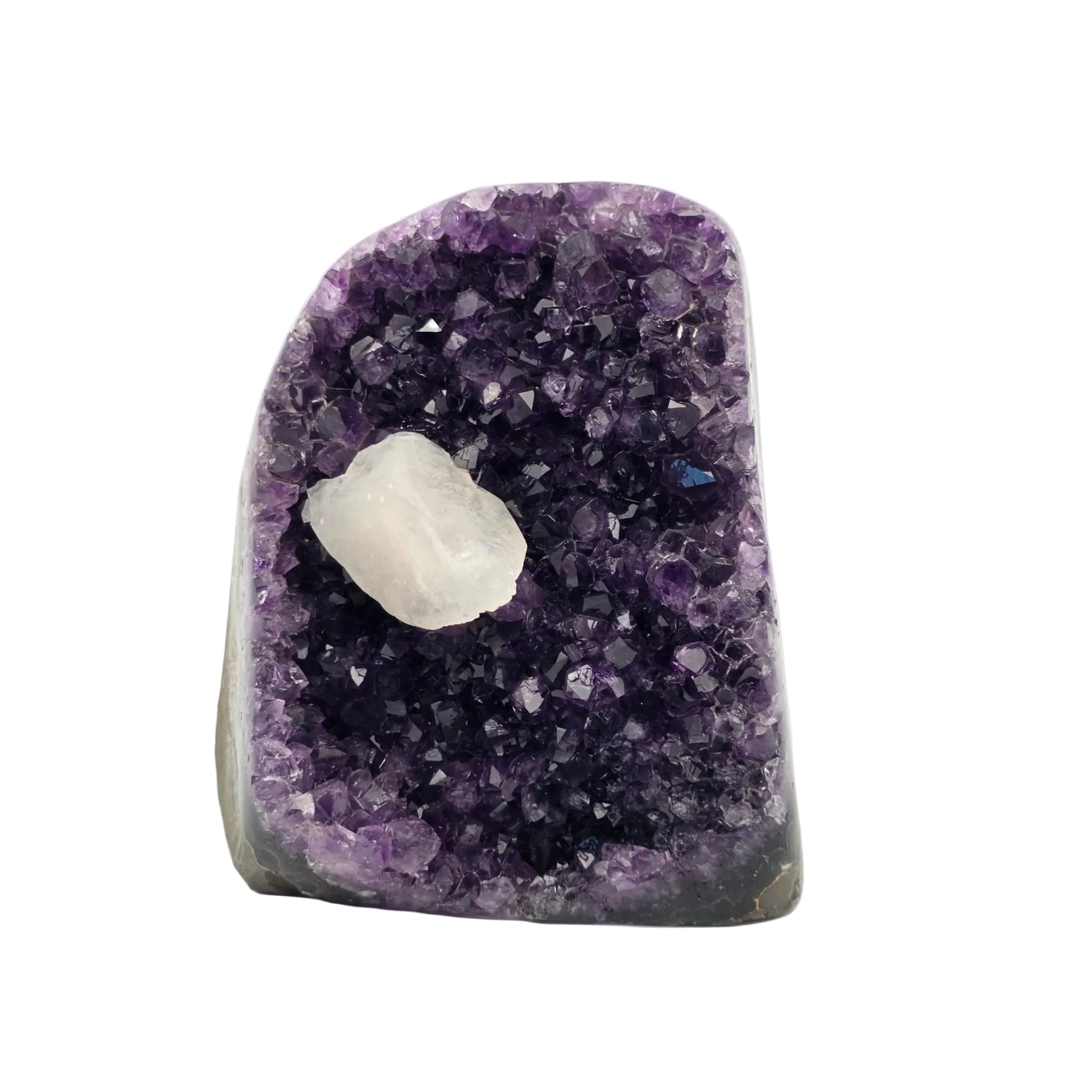Amethyst-Druse mit Calcit