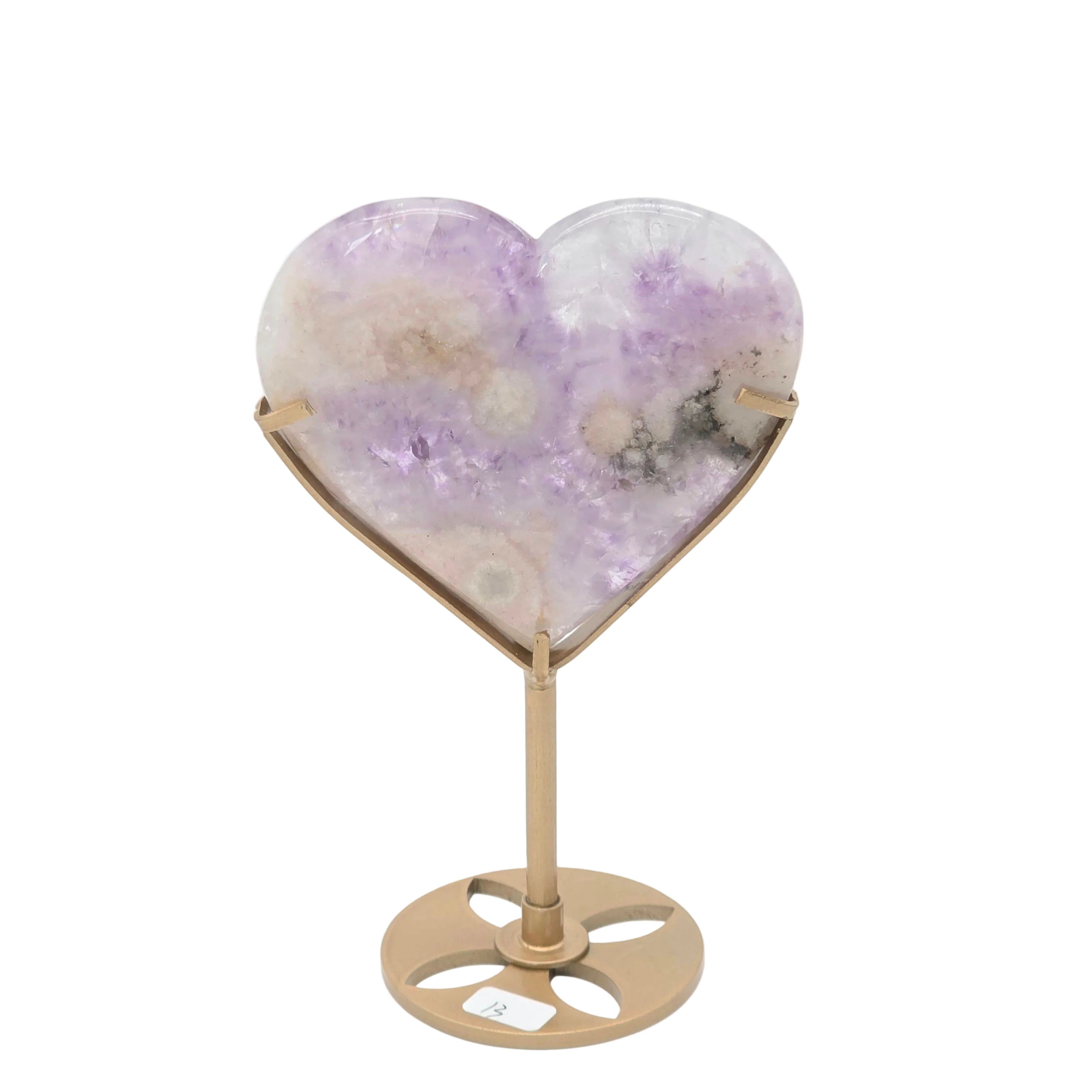 Pink-Amethyst-Herz mit Ständer