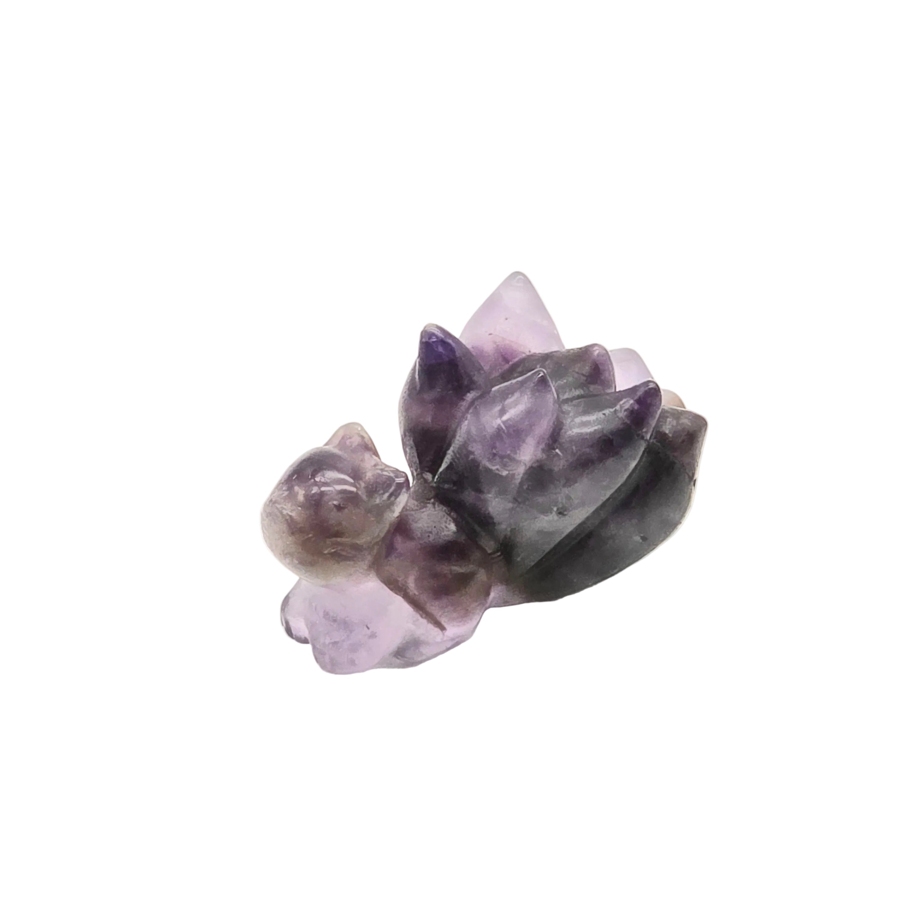 Nine Tail Fox – Bergkristall, Erdbeerquarz & Amethyst