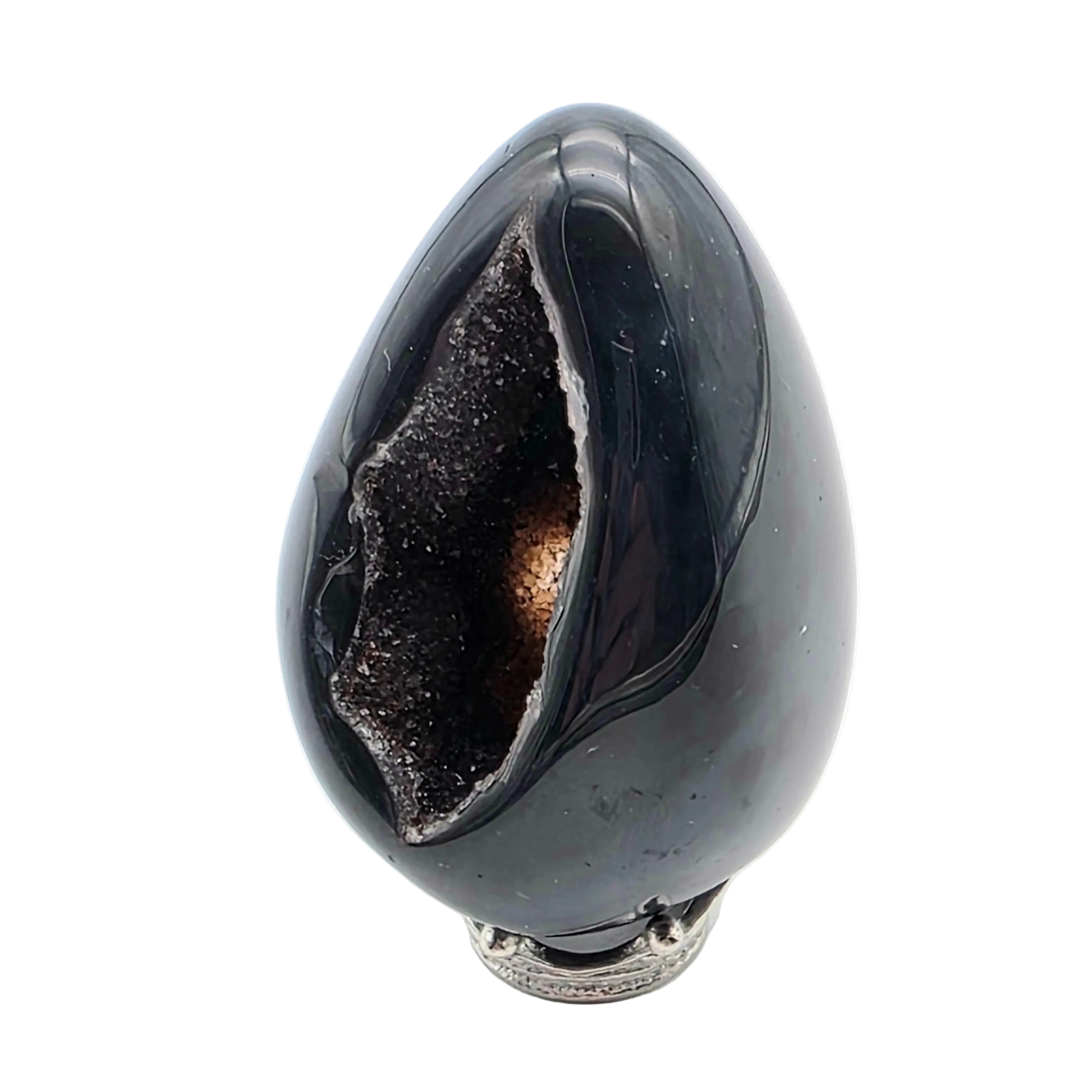 Schwarze Achat-Ei-Geode – in zwei Ausführungen