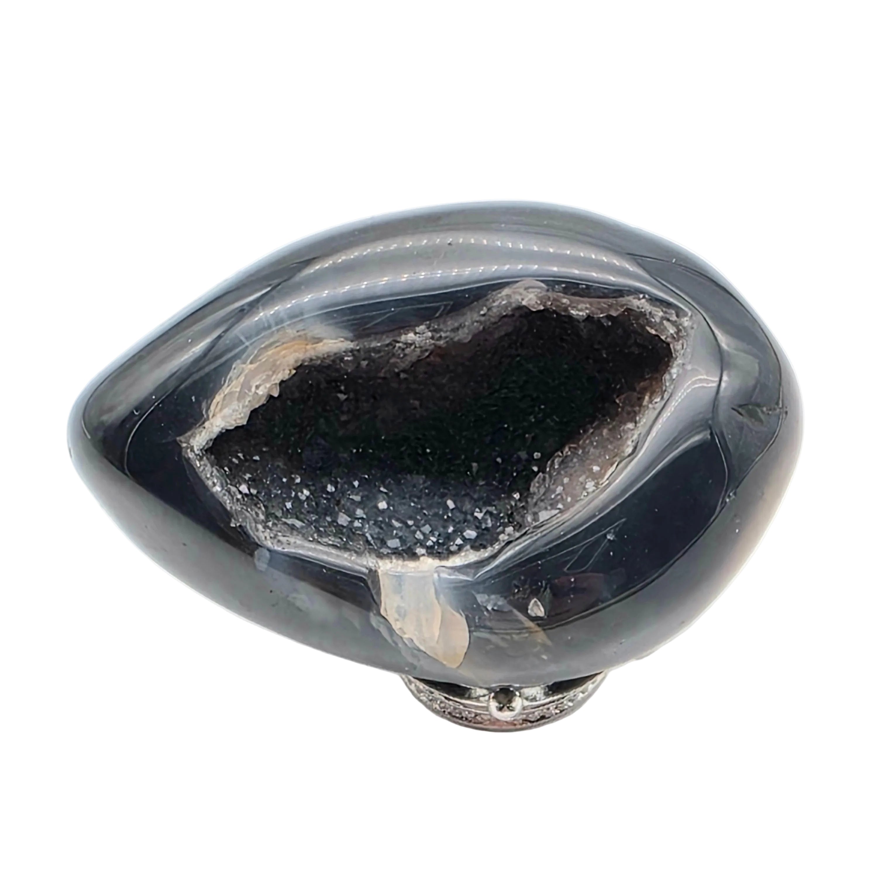 Schwarze Achat-Ei-Geode – in zwei Ausführungen