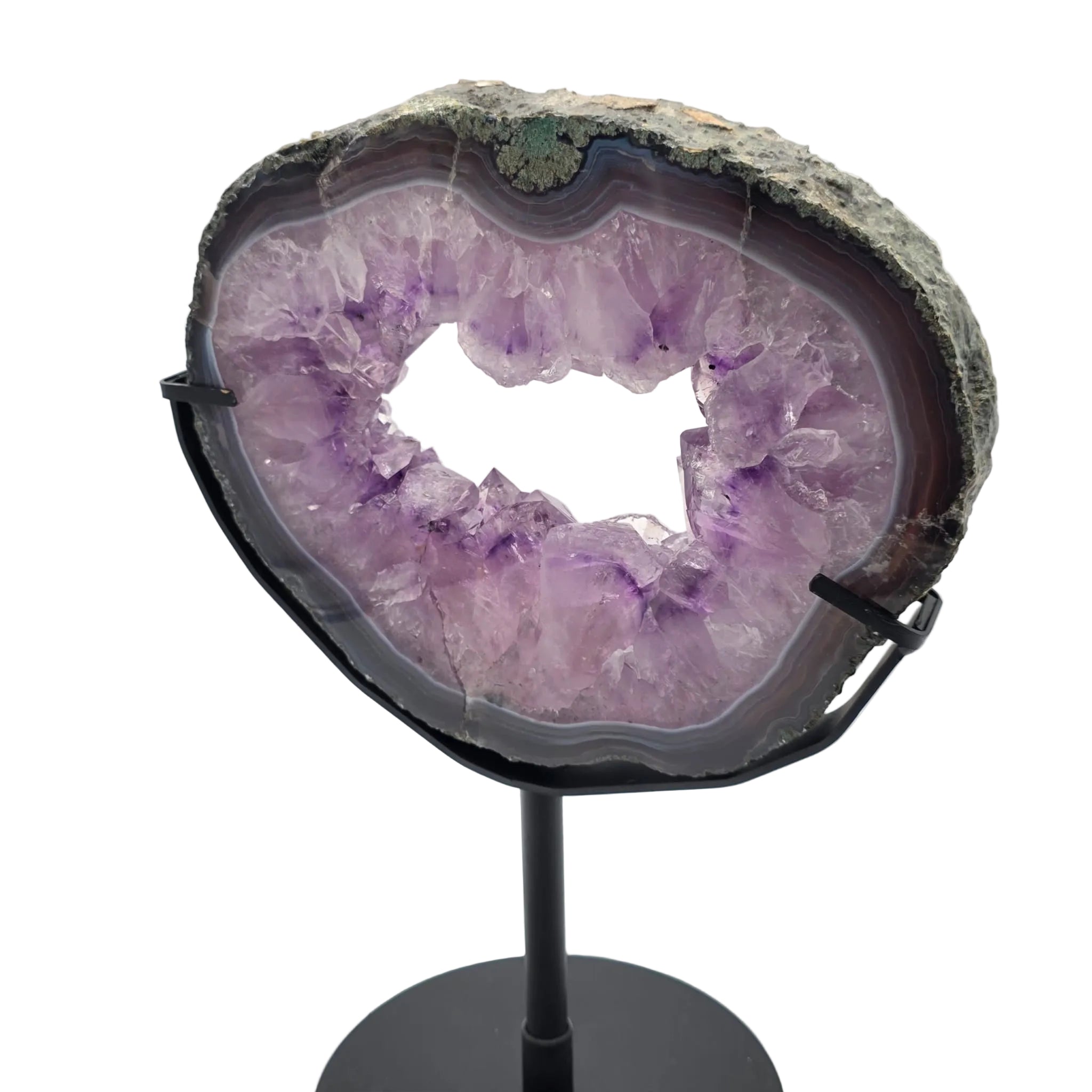 Amethyst-Scheibe mit Ständer