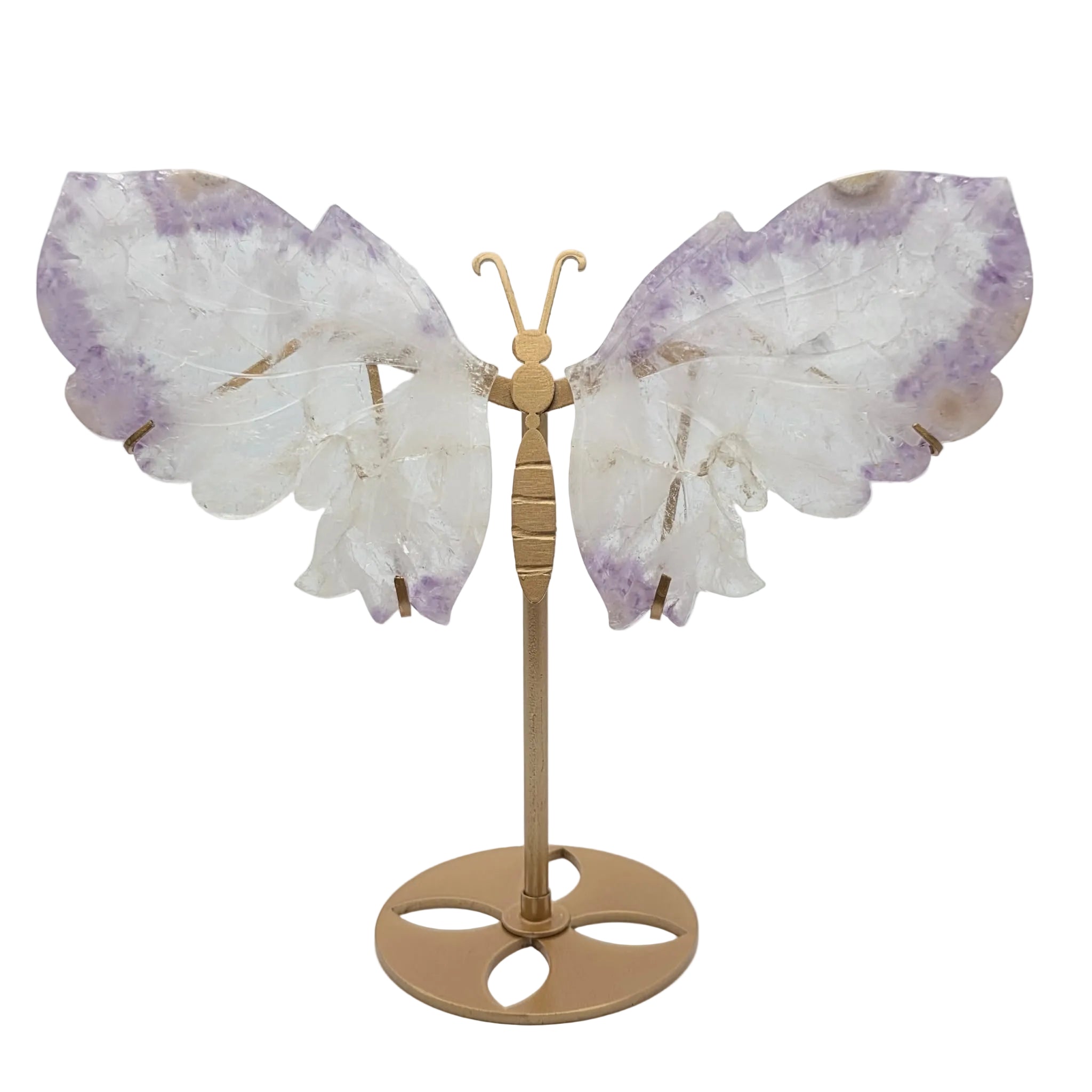 Amethyst-Schmetterling auf Metallständer – dekoratives Naturstein-Unikat