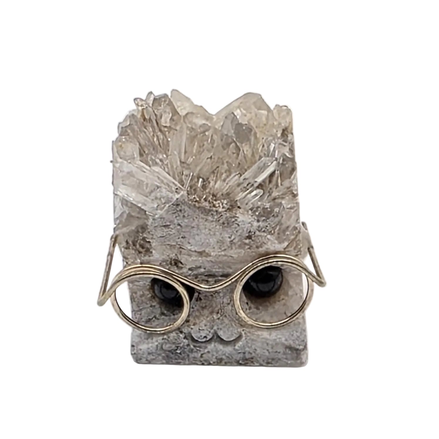 Mini Kristall-Drusen mit Brille – verschiedene Mineralien