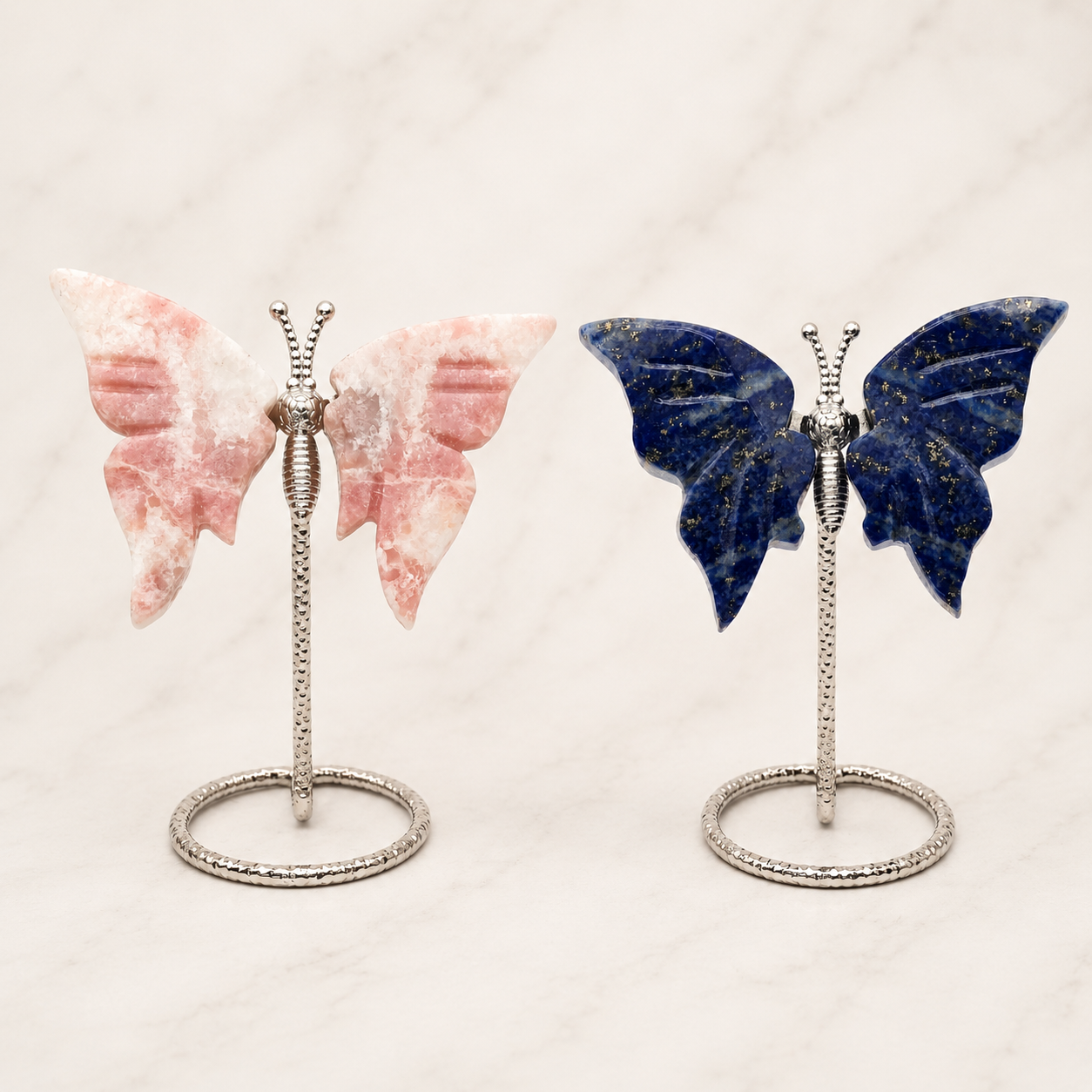Mini Lapis Lazuli / Rosa Opal Schmetterlingsflügel