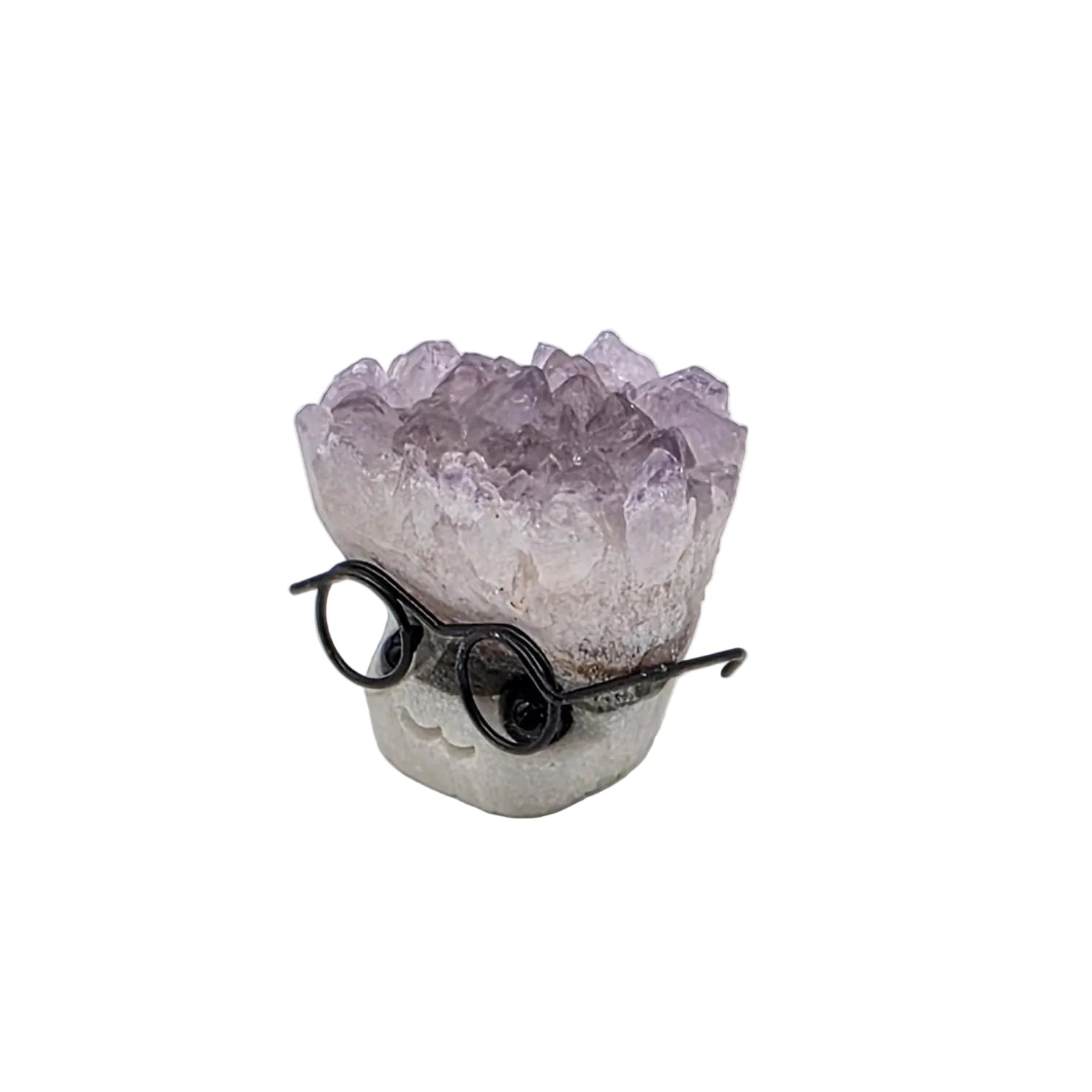 Mini Kristall-Drusen mit Brille – verschiedene Mineralien