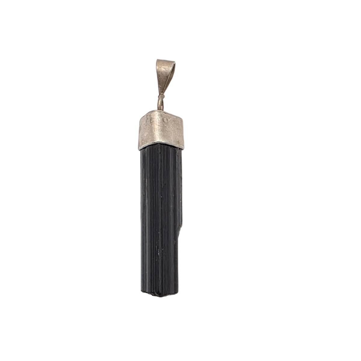 Schwarzer Turmalin-Kettenanhänger mit 925er Sterlingsilber