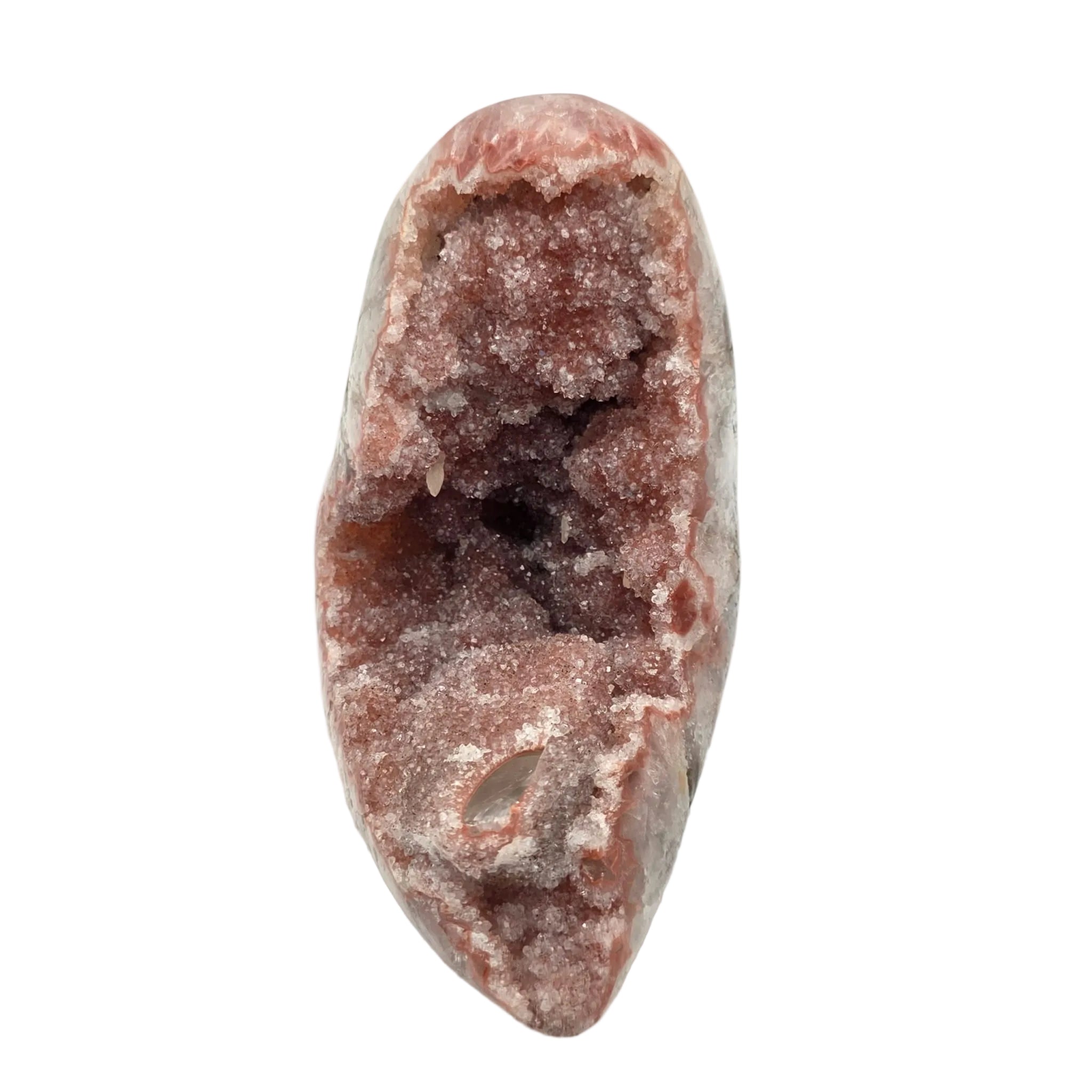 Pink Amethyst-Druse mit Calcit