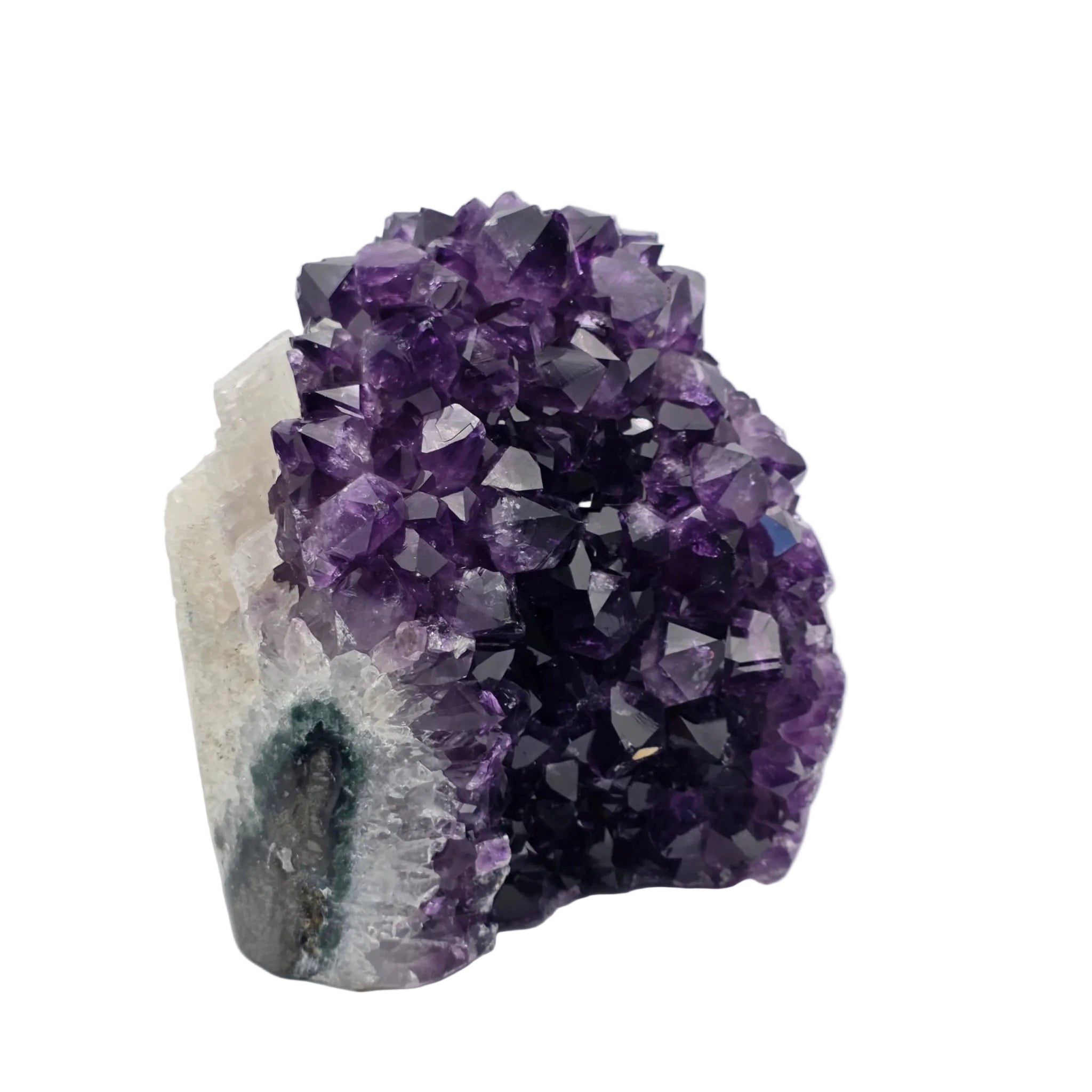 Amethyst-Druse mit Calcit