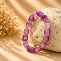 Pinker Fluorit Armband mit natürlichen Edelsteinperlen