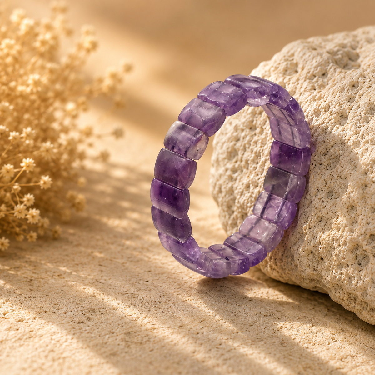 Amethyst Armband mit natürlichen Edelstein-Elementen