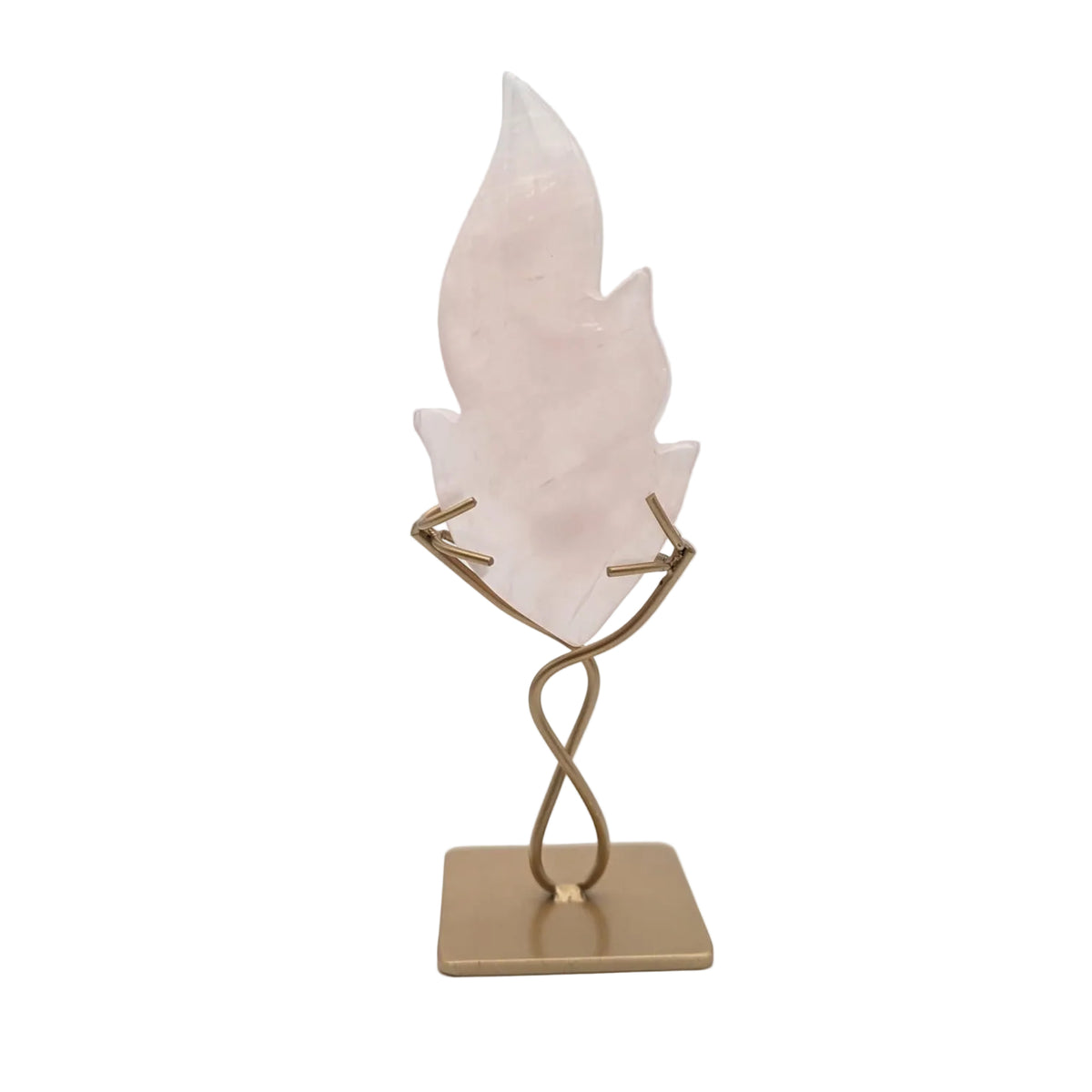 Naturstein-Flamme auf goldenem Metallständer