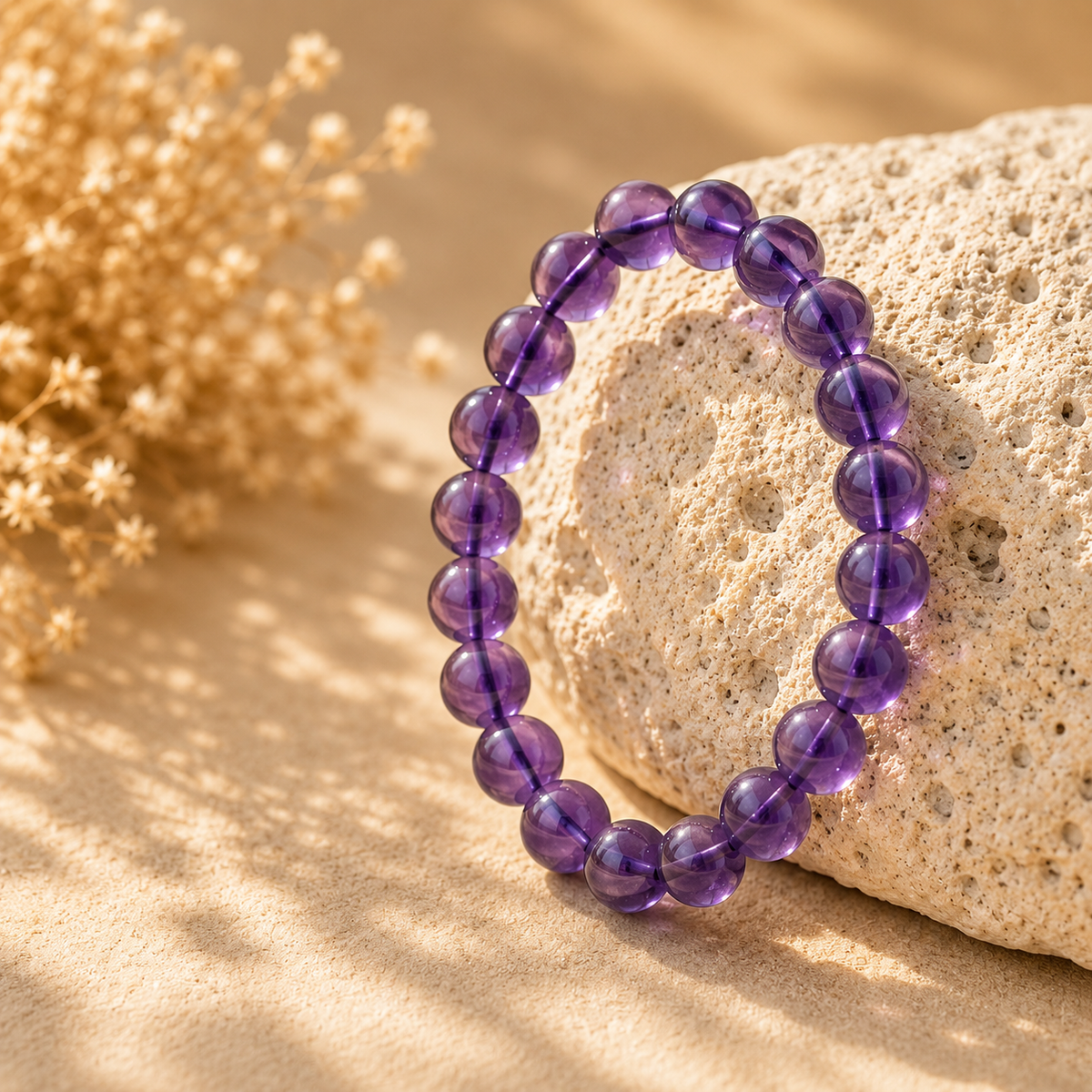 Amethyst Armband mit natürlichen Edelsteinperlen