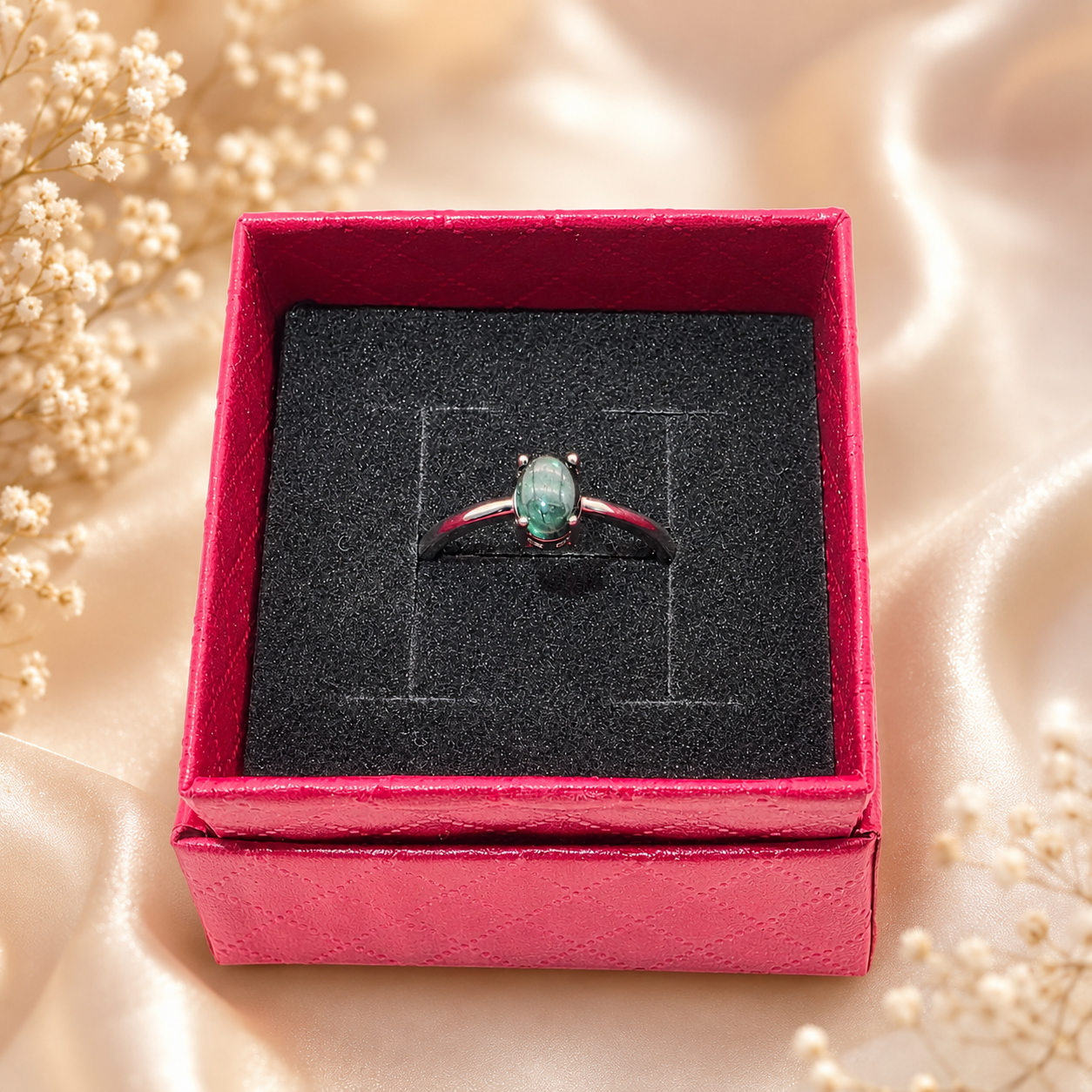 Opal Ring mit 925 Sterlingsilber Fassung