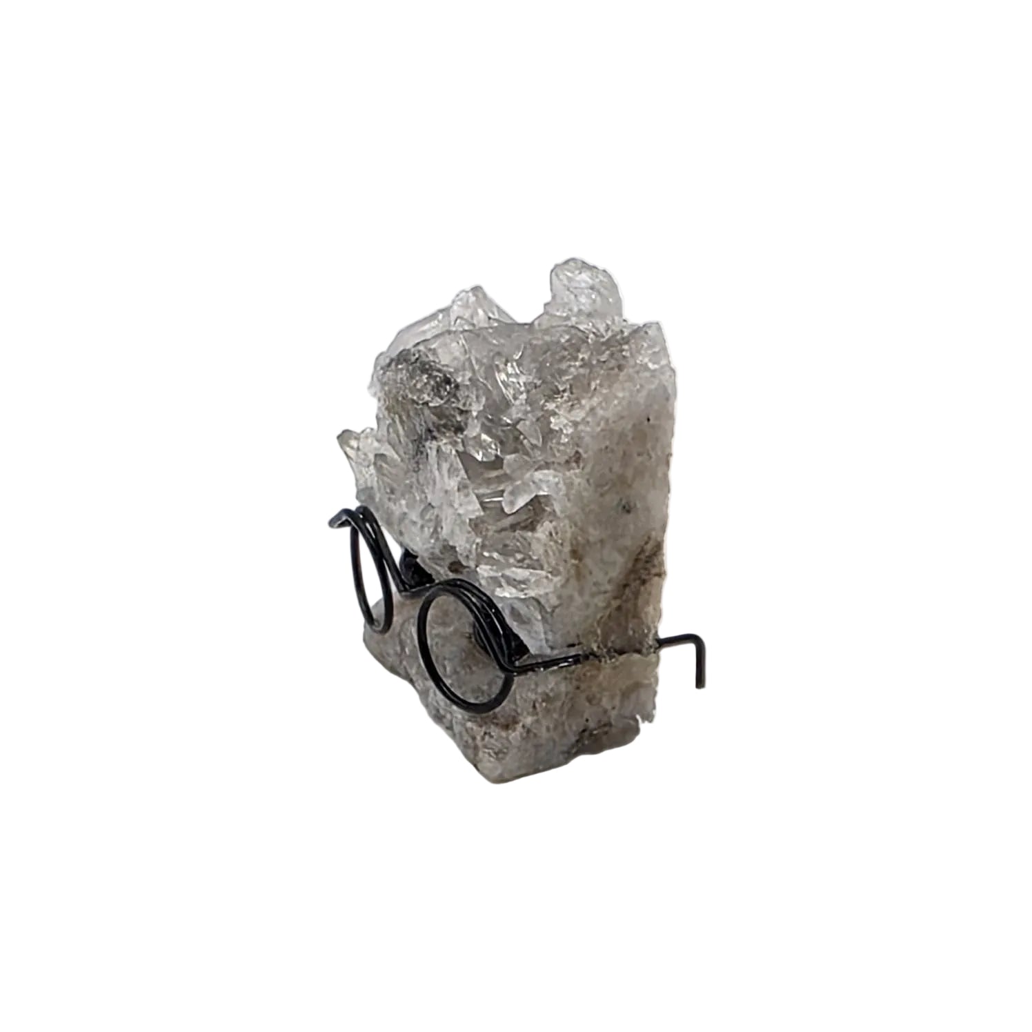 Mini Kristall-Drusen mit Brille – verschiedene Mineralien