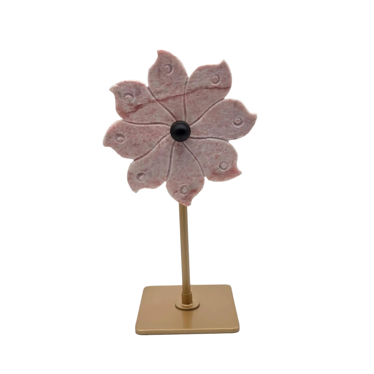 Edelstein-Blume auf Metallständer – Drehbare Naturstein-Dekoration