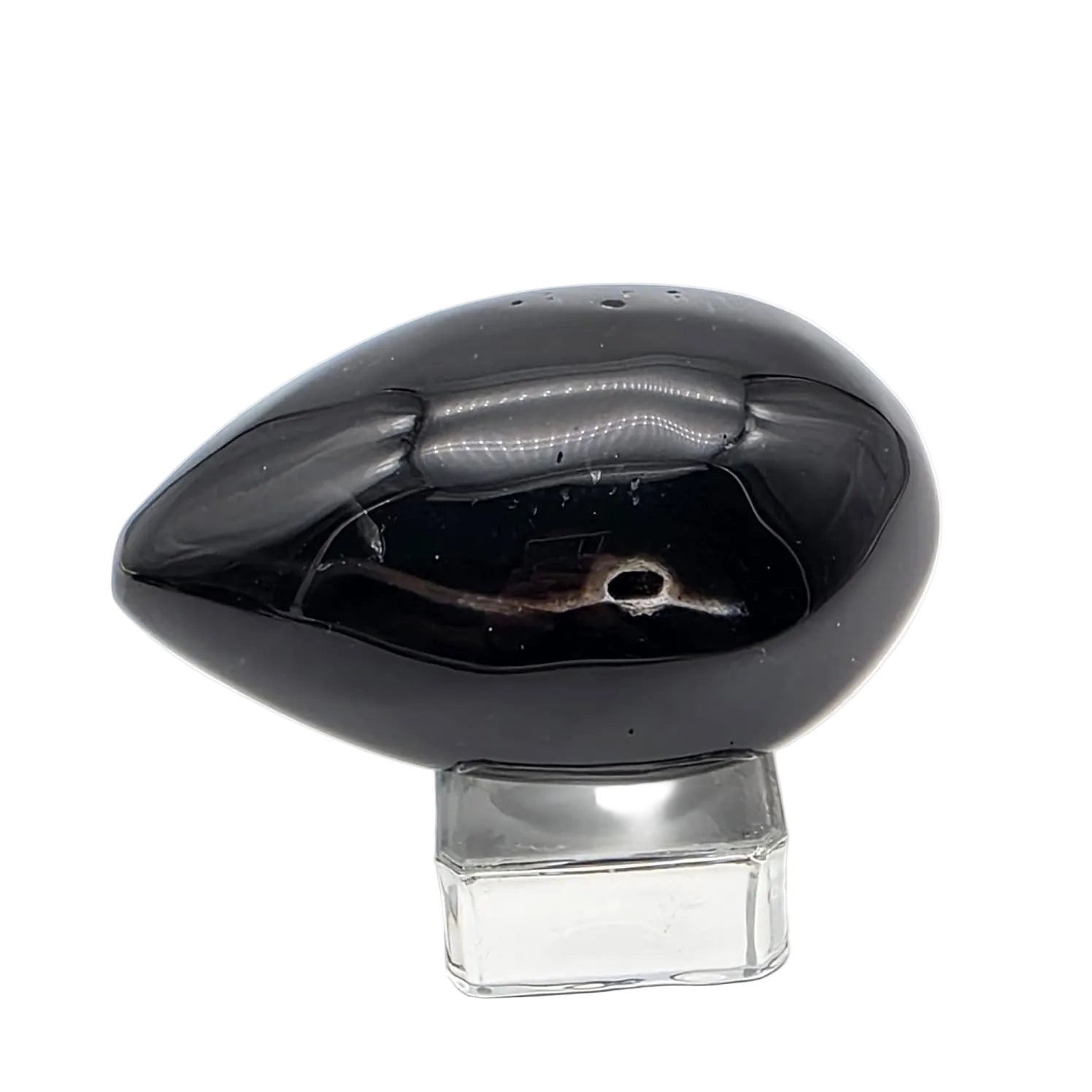 Schwarze Achat-Druse, poliert