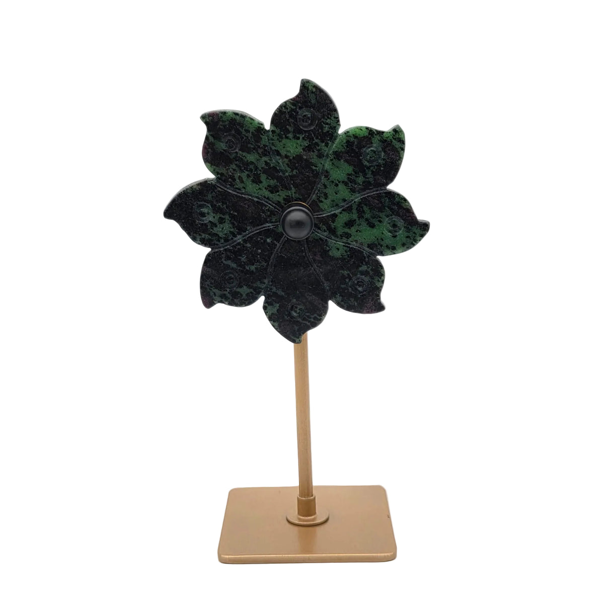 Edelstein-Blume auf Metallständer – Drehbare Naturstein-Dekoration