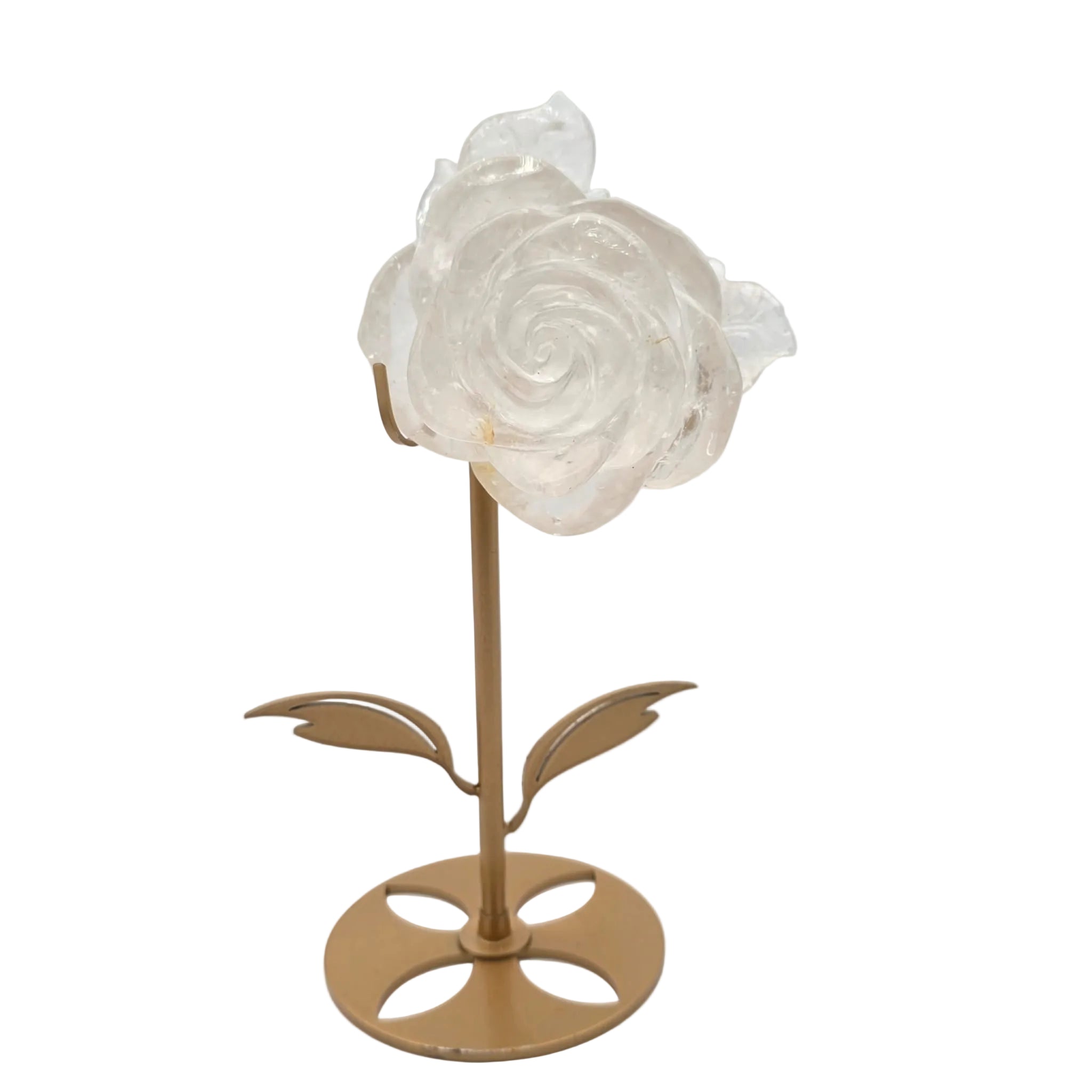 Edelstein-Rose auf Metallständer – handgearbeitete Naturstein-Dekoration