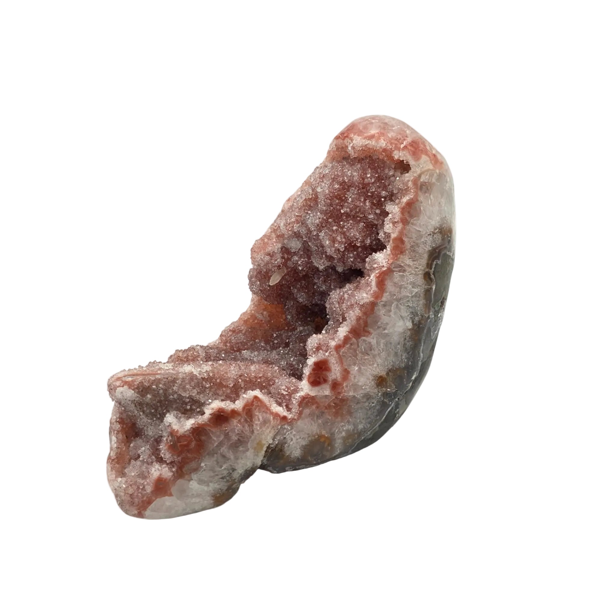 Pink Amethyst-Druse mit Calcit
