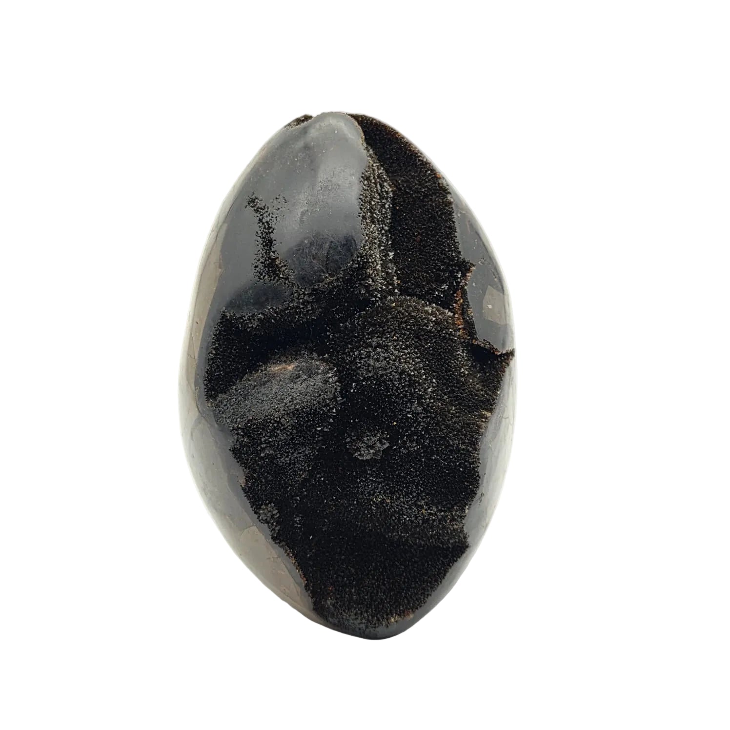 Schwarze Septarien Ei-Form – Naturstein Unikat