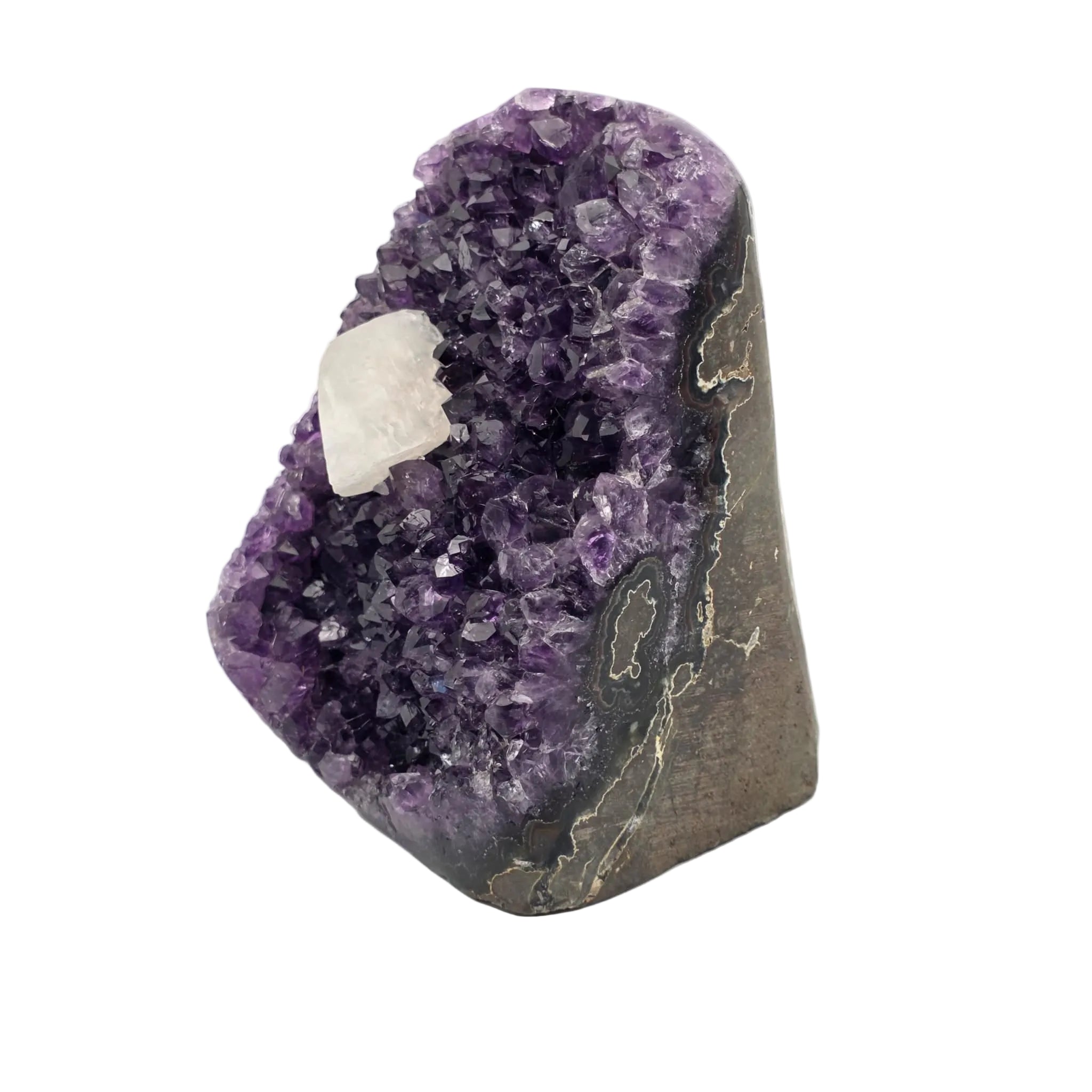 Amethyst-Druse mit Calcit