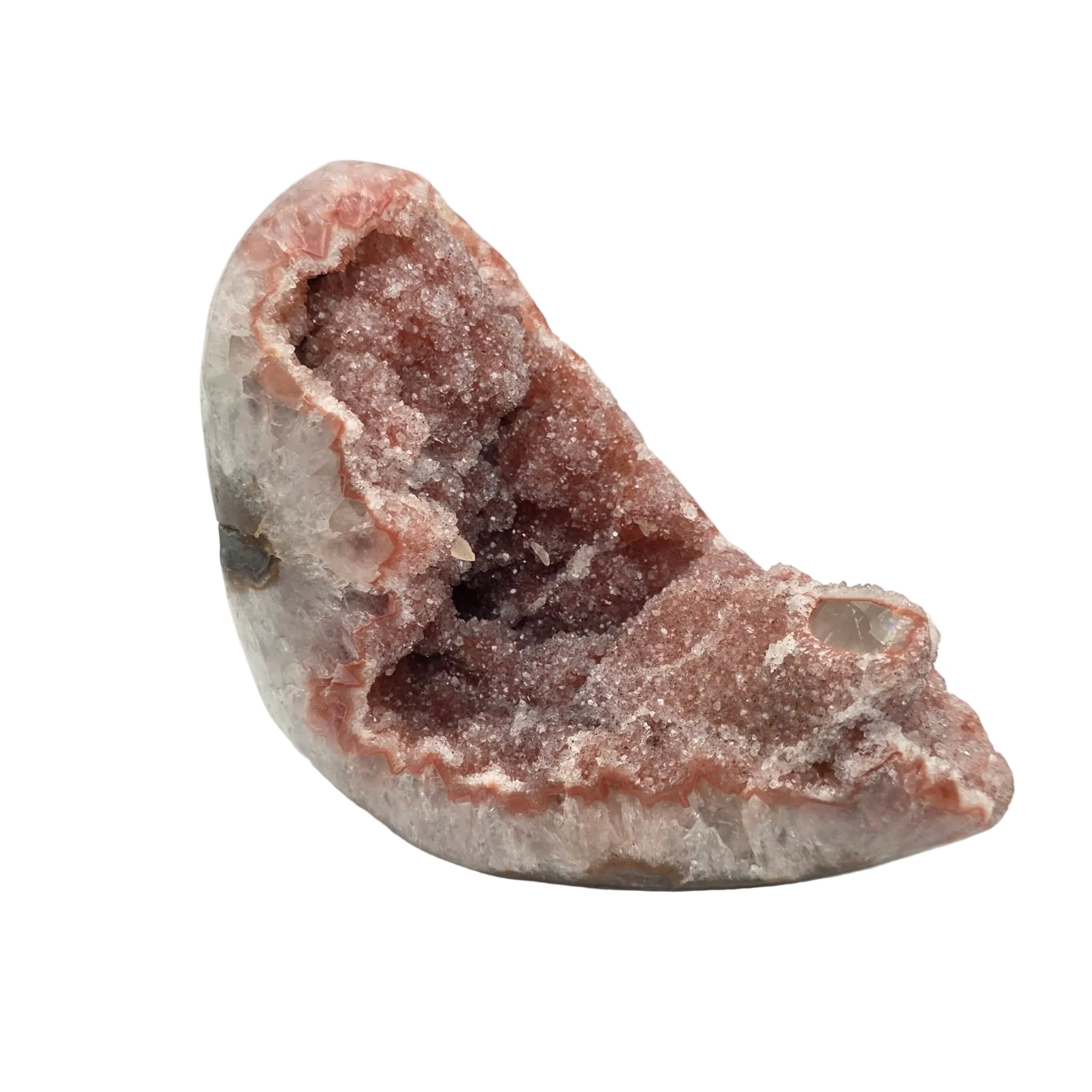 Pink Amethyst-Druse mit Calcit