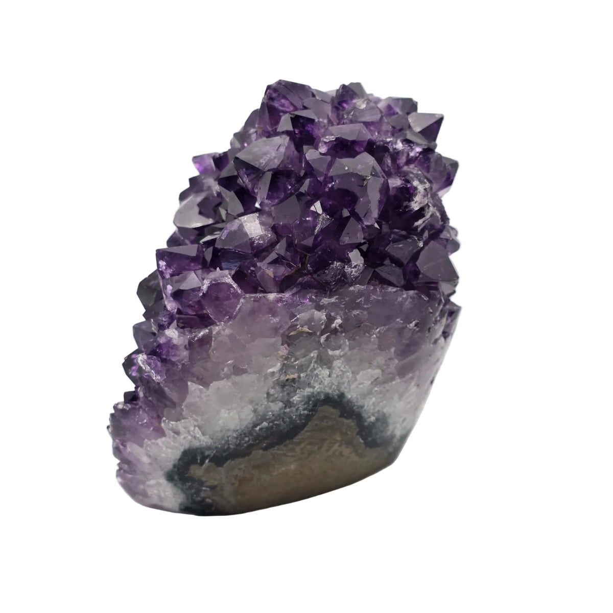 Amethyst-Druse mit Calcit