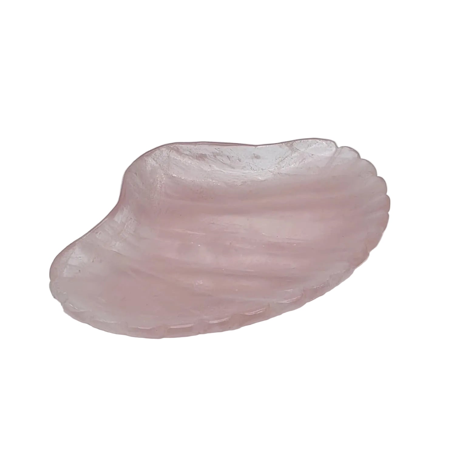 Rosenquarz Schale in Muschelform