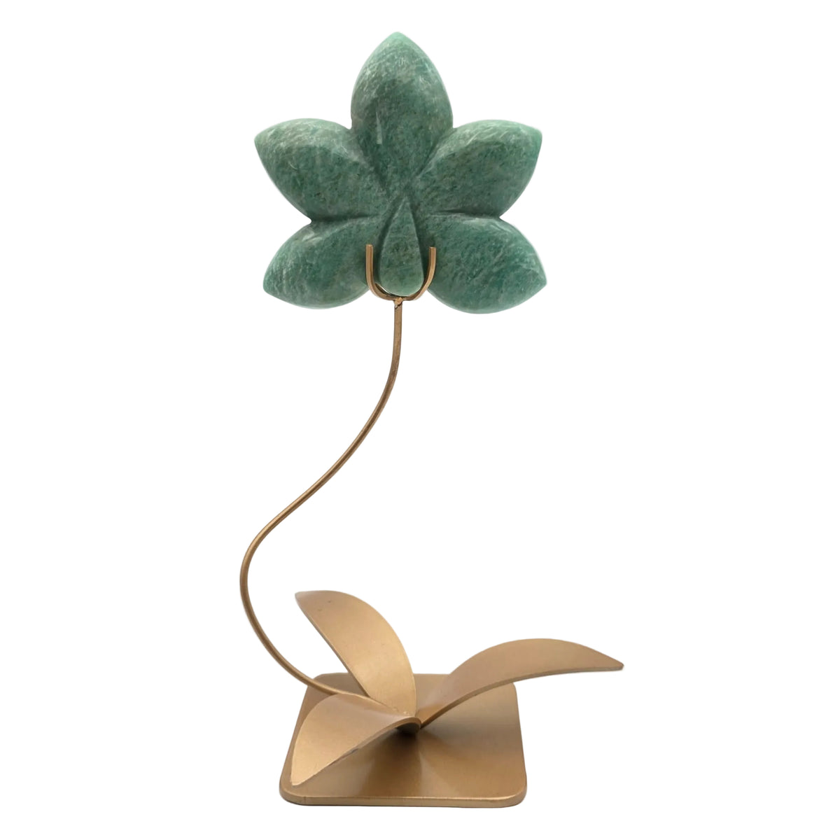 Edelstein-Blume mit Kugelhalter – Naturstein-Dekoration auf Metallständer