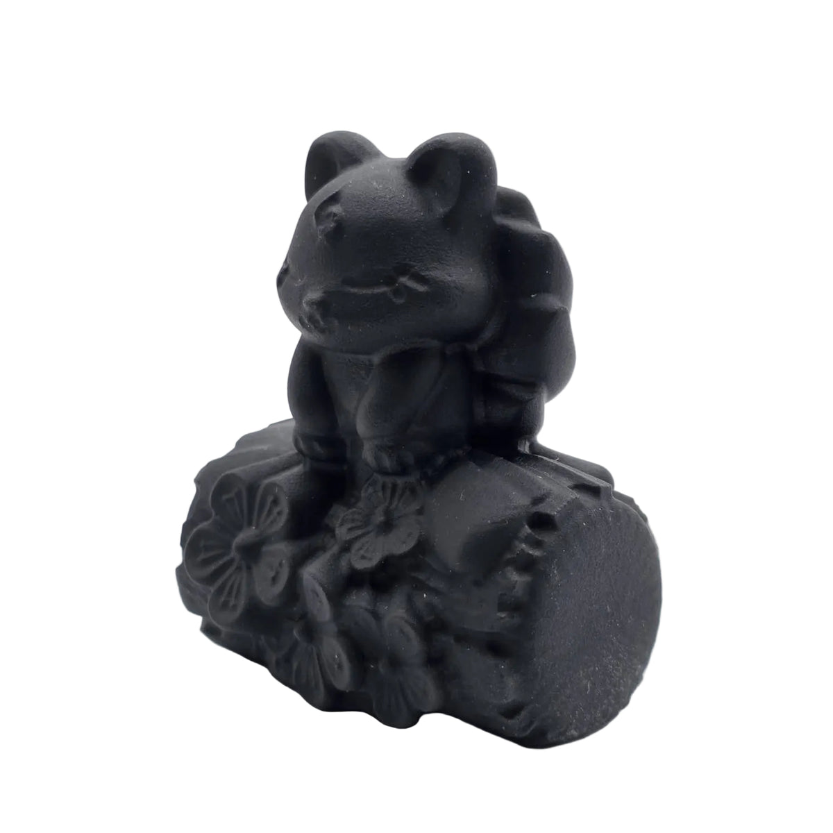 Obsidian Nine-Tailed Fox – Fuchsfigur aus echtem Naturstein