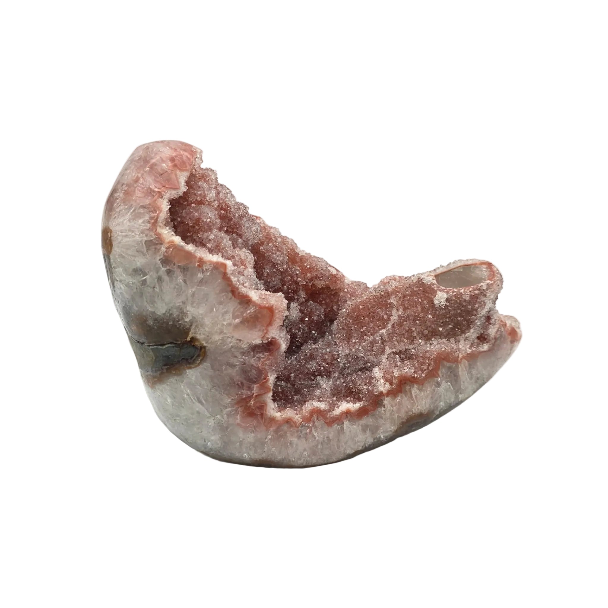 Pink Amethyst-Druse mit Calcit