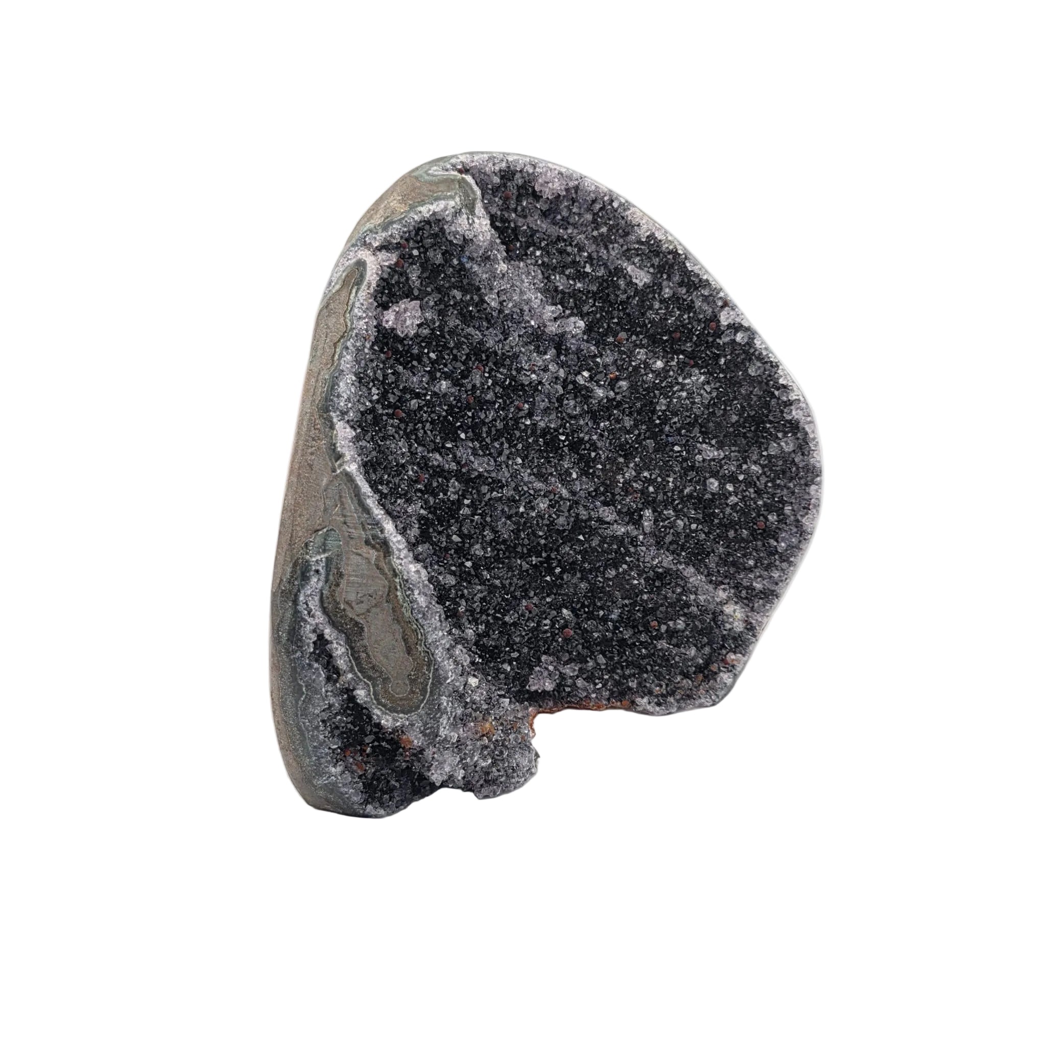 Amethyst-Druse mit Calcit