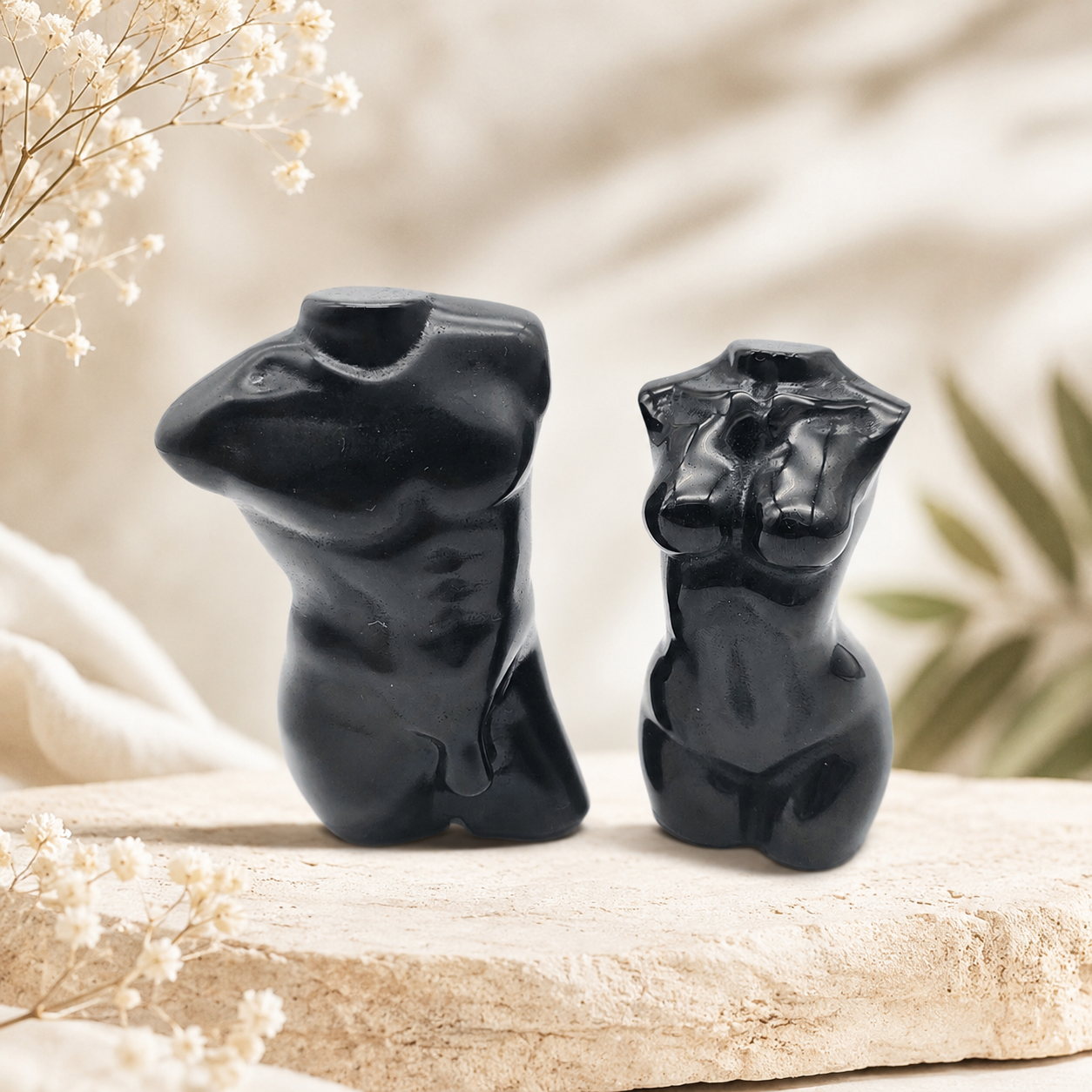 Obsidian Paarfigur – Frau & Mann
