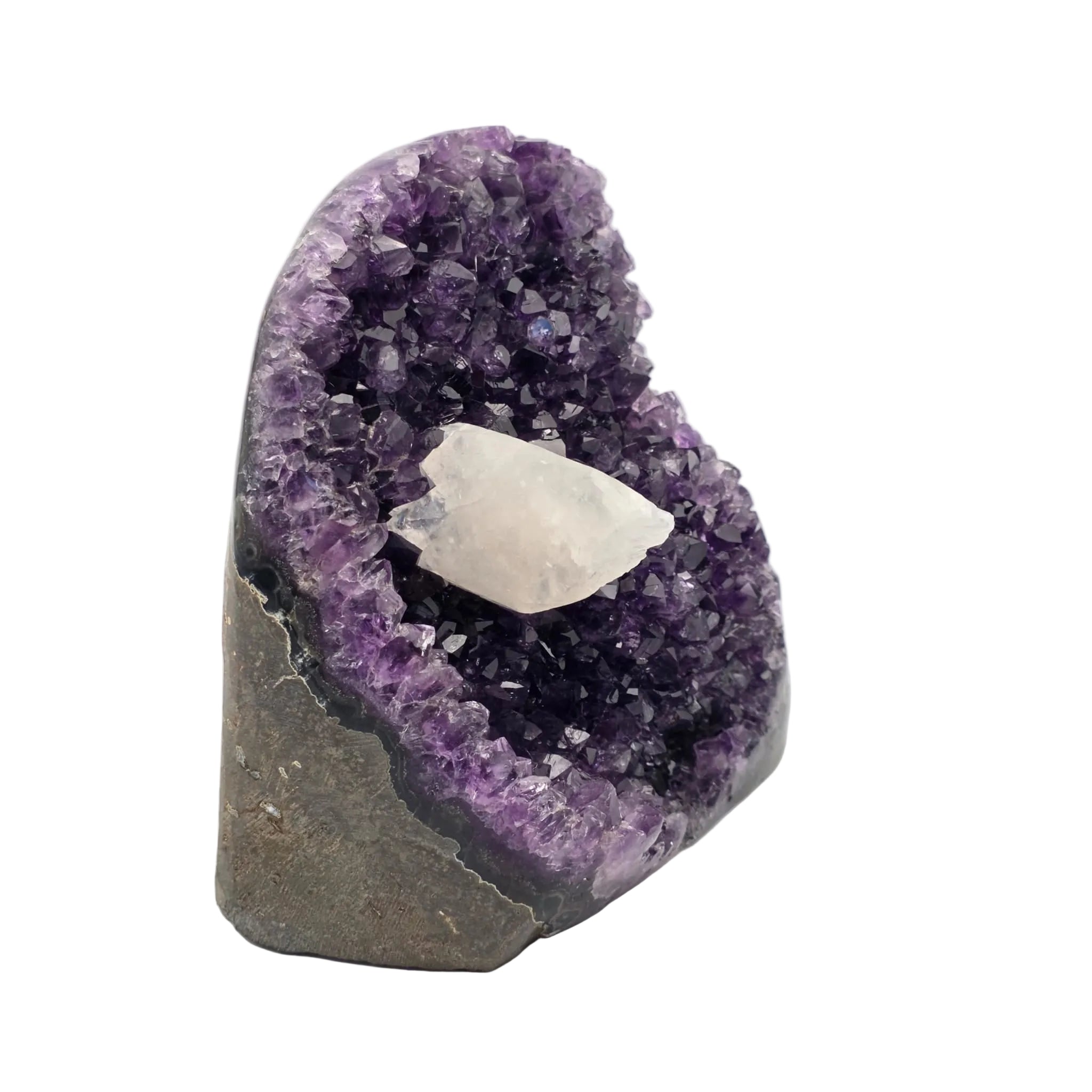 Amethyst-Druse mit Calcit