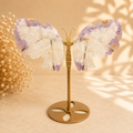 Amethyst-Schmetterling auf Metallständer – dekoratives Naturstein-Unikat