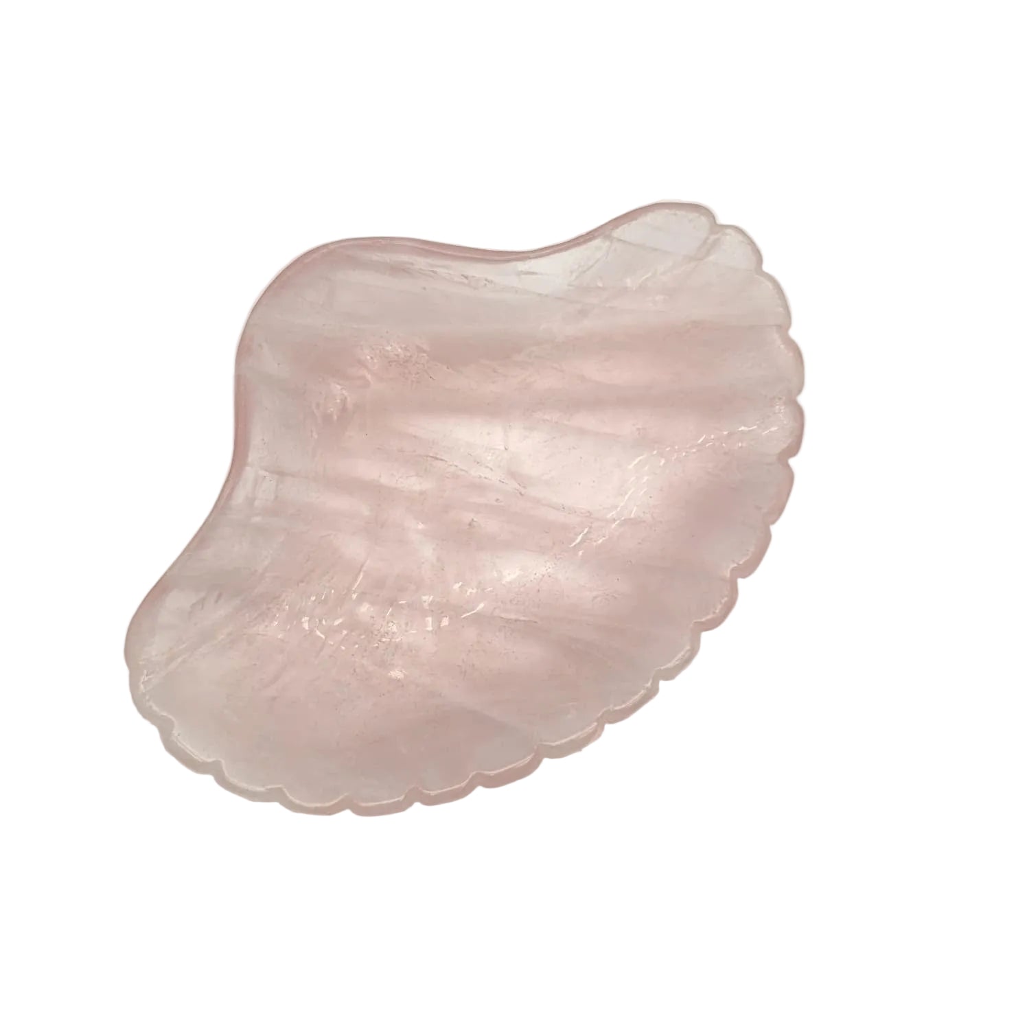 Rosenquarz Schale in Muschelform