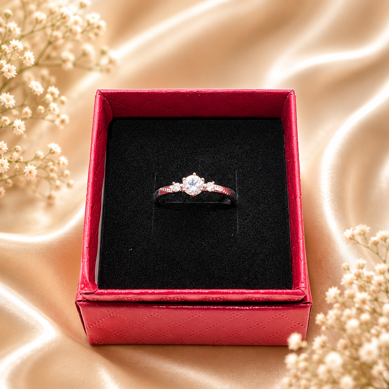 Weißer Spinell Ring mit 925 Sterlingsilber Fassung