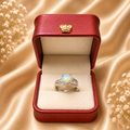 Opal Ring mit 925 Sterlingsilber Fassung